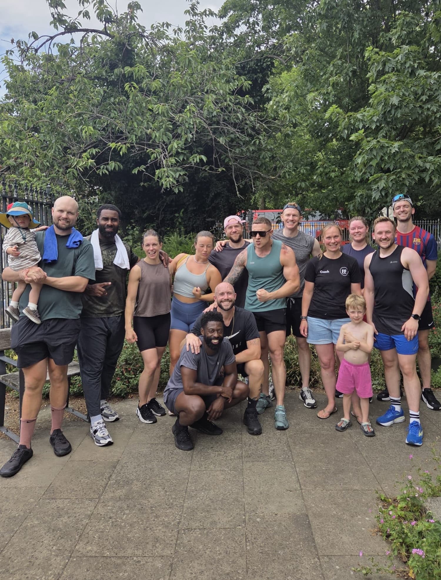 Members after a class, outdoor group photo