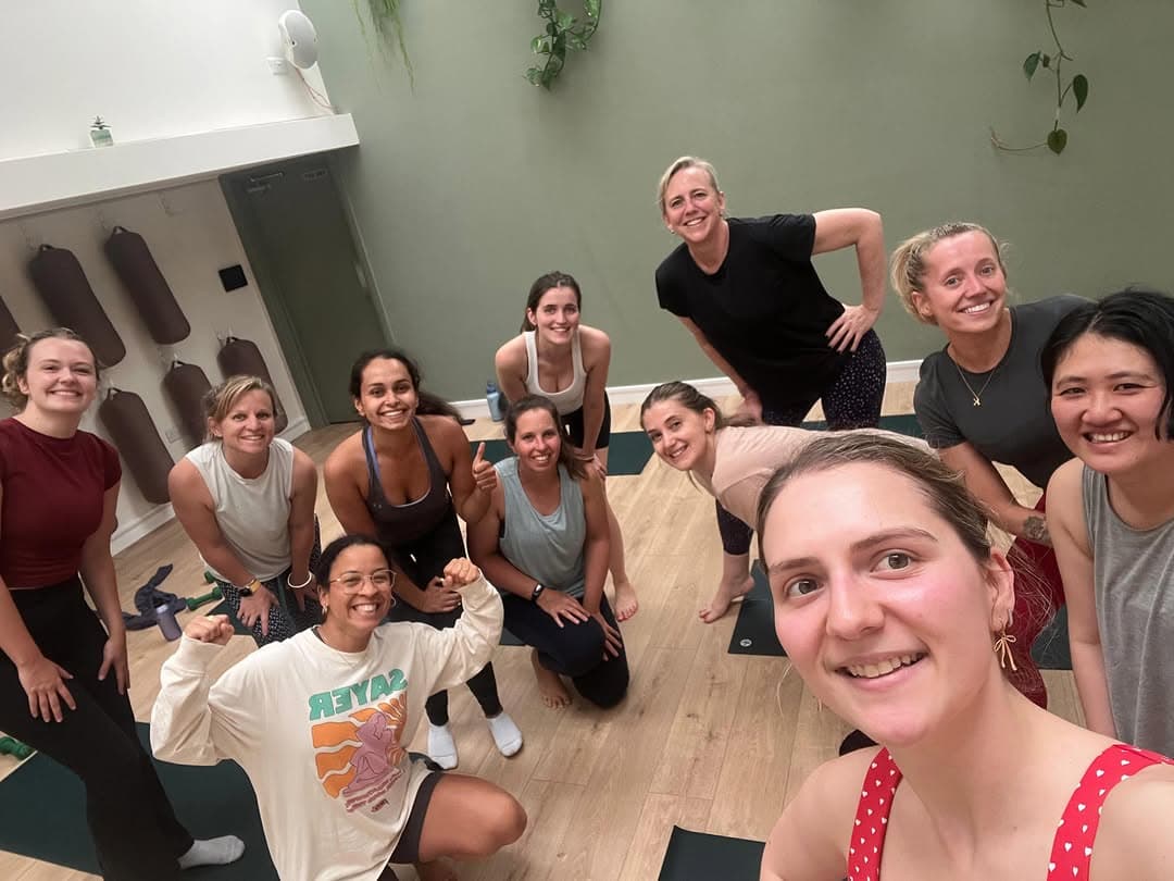 Group selfie post-class in the studio